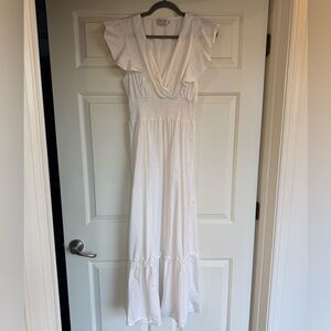 Love Stitch White Maxi Dress